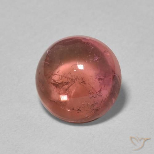 1.21 ct Pink Tourmaline Stone, Natural Tourmaline in Round Cabochon Shape for Sale