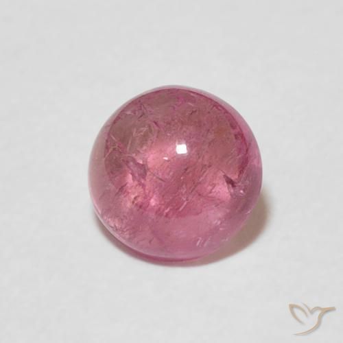 0.86 ct Pink Tourmaline Stone, Natural Tourmaline in Round Cabochon Shape for Sale