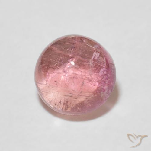 1.27 ct Pink Tourmaline Stone, Natural Tourmaline in Round Cabochon Shape for Sale