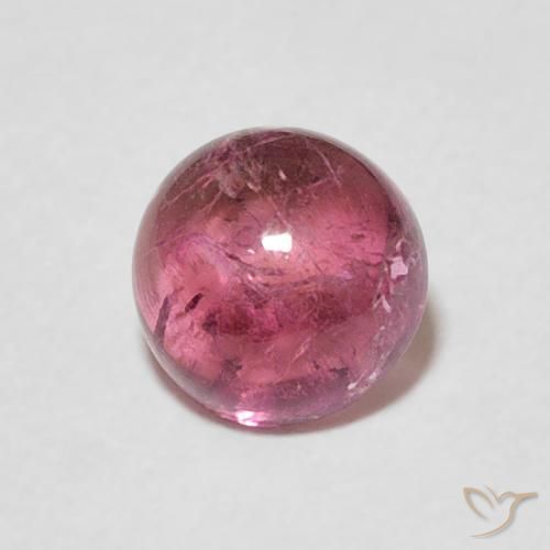 1.25 ct Pink Tourmaline Stone, Natural Tourmaline in Round Cabochon Shape for Sale