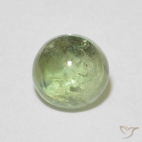 1.16 ct Green Tourmaline Stone, Natural Tourmaline in Round Cabochon Shape for Sale