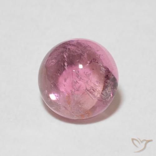 0.99 ct Pink Tourmaline Stone, Natural Tourmaline in Round Cabochon Shape for Sale
