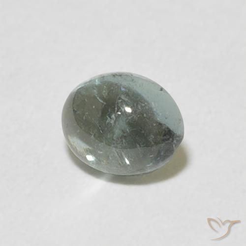 0.70 ct Green Tourmaline Stone, Natural Tourmaline in Oval Cabochon Shape for Sale