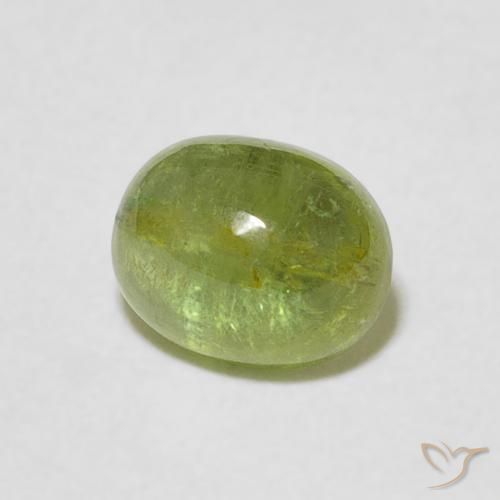 1.33 ct Green Tourmaline Stone, Natural Tourmaline in Oval Cabochon Shape for Sale