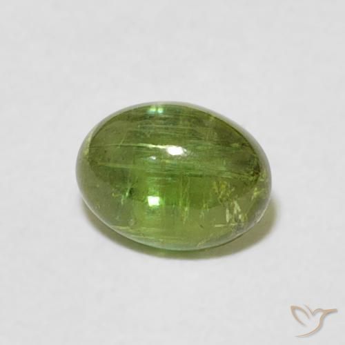 0.82 ct Green Tourmaline Stone, Natural Tourmaline in Oval Cabochon Shape for Sale