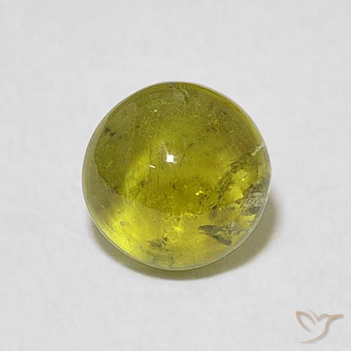 1.00ct Natural Warm Green Tourmaline, Round, Transparent