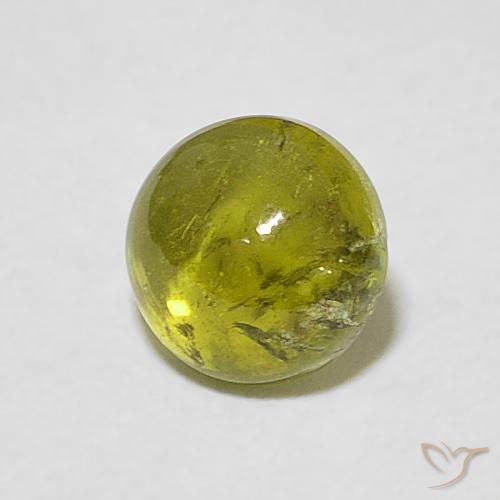 1.00 ct Green Tourmaline Stone, Natural Tourmaline in Round Cabochon Shape for Sale