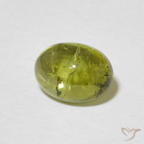 1.41 ct Green Tourmaline Stone, Natural Tourmaline in Oval Cabochon Shape for Sale