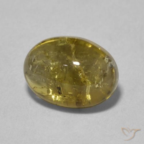 1.63 ct Golden Tourmaline Stone, Natural Tourmaline in Oval Cabochon Shape for Sale