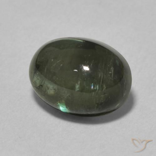 2.24 ct Green Tourmaline Stone, Natural Tourmaline in Oval Cabochon Shape for Sale