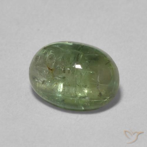 1.52 ct Green Tourmaline Stone, Natural Tourmaline in Oval Cabochon Shape for Sale
