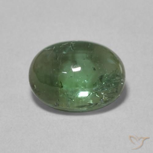 1.49ct Natural Deep Green Tourmaline, Oval, Transparent