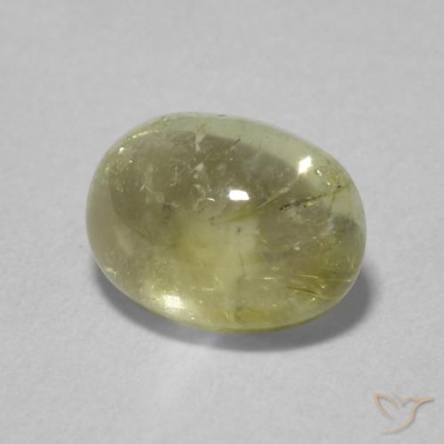 1.67 ct Green Tourmaline Stone, Natural Tourmaline in Oval Cabochon Shape for Sale