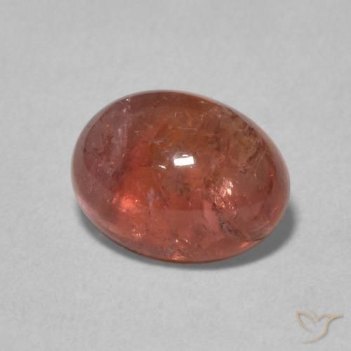 1.50 ct Red Tourmaline Stone, Natural Tourmaline in Oval Cabochon Shape for Sale