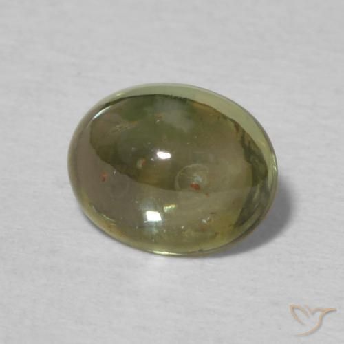 1.16 ct Green Tourmaline Stone, Natural Tourmaline in Oval Cabochon Shape for Sale
