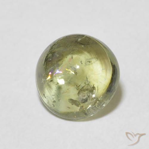1.33 ct Green Tourmaline Stone, Natural Tourmaline in Round Cabochon Shape for Sale