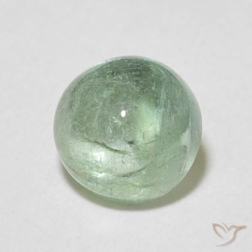 2.06 ct Green Tourmaline Stone, Natural Tourmaline in Round Cabochon Shape for Sale