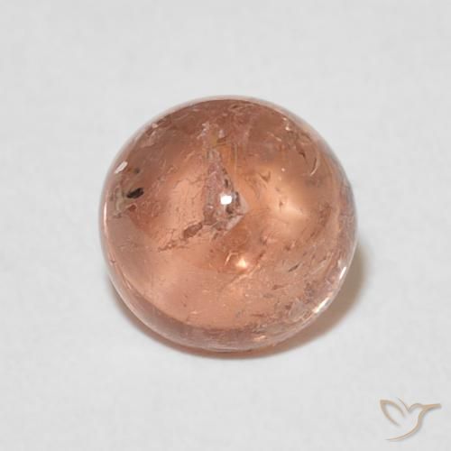 1.60ct Natural Light Orangish Pink Tourmaline, Round, Transparent