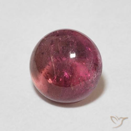 1.47 ct Red Tourmaline Stone, Natural Tourmaline in Round Cabochon Shape for Sale