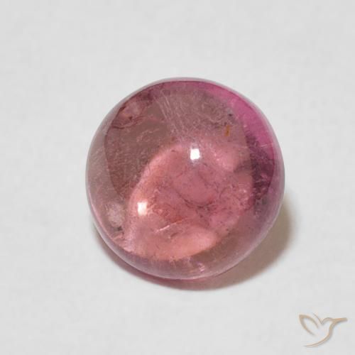 1.60 ct Pink Tourmaline Stone, Natural Tourmaline in Round Cabochon Shape for Sale