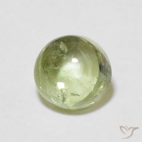 0.88ct Natural Pale Lime Green Tourmaline, Round, Transparent