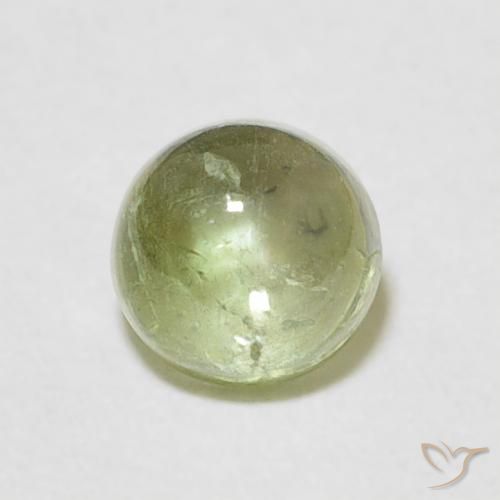0.88 ct Green Tourmaline Stone, Natural Tourmaline in Round Cabochon Shape for Sale
