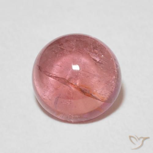 1.57ct Natural Deep Orange Pink Tourmaline, Round, Transparent