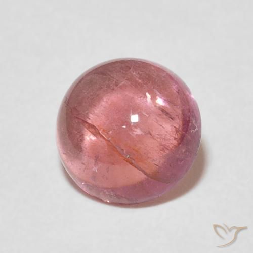 1.57 ct Pink Tourmaline Stone, Natural Tourmaline in Round Cabochon Shape for Sale