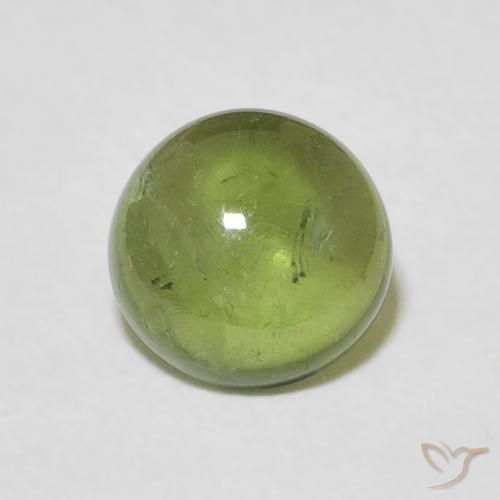 1.57ct Natural Light Forest Green Tourmaline, Round, Transparent