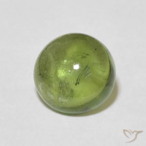1.57 ct Green Tourmaline Stone, Natural Tourmaline in Round Cabochon Shape for Sale