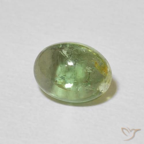 1.51 ct Green Tourmaline Stone, Natural Tourmaline in Oval Cabochon Shape for Sale
