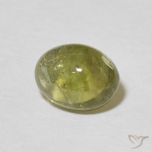 1.70 ct Green Tourmaline Stone, Natural Tourmaline in Oval Cabochon Shape for Sale