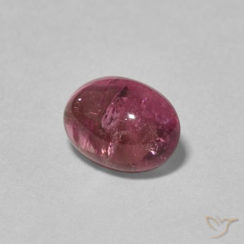 1.67 ct Red Tourmaline Stone, Natural Tourmaline in Oval Cabochon Shape for Sale