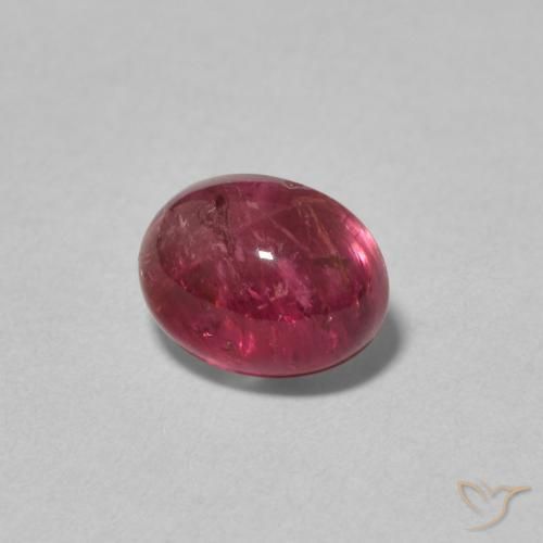 1.74 ct Red Tourmaline Stone, Natural Tourmaline in Oval Cabochon Shape for Sale