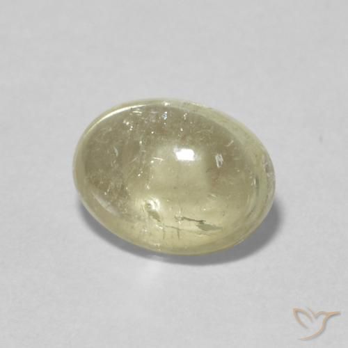 1.62 ct Yellow Tourmaline Stone, Natural Tourmaline in Oval Cabochon Shape for Sale