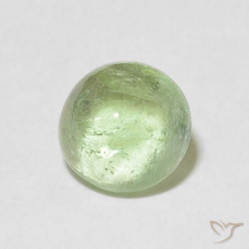 1.29 ct Green Tourmaline Stone, Natural Tourmaline in Round Cabochon Shape for Sale
