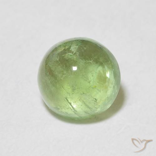 1.54 ct Green Tourmaline Stone, Natural Tourmaline in Round Cabochon Shape for Sale