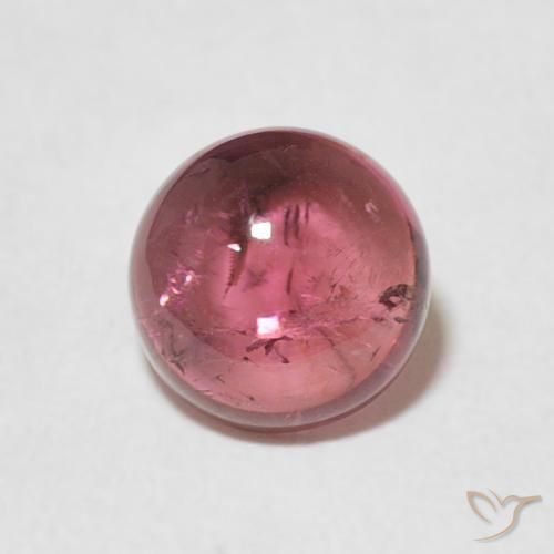 1.35ct Natural Deep Magenta Tourmaline, Round, Transparent