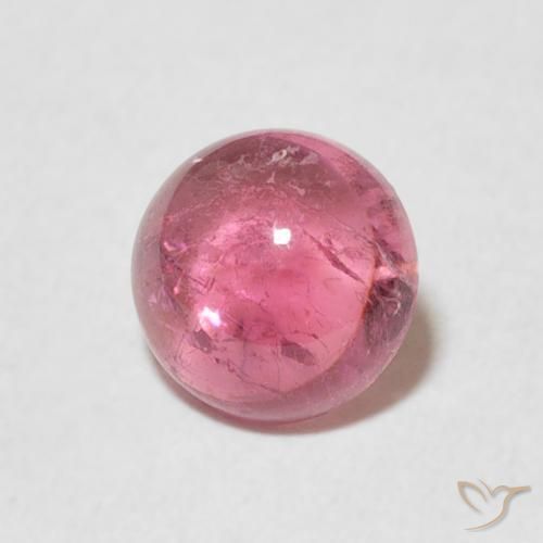 1.26 ct Pink Tourmaline Stone, Natural Tourmaline in Round Cabochon Shape for Sale
