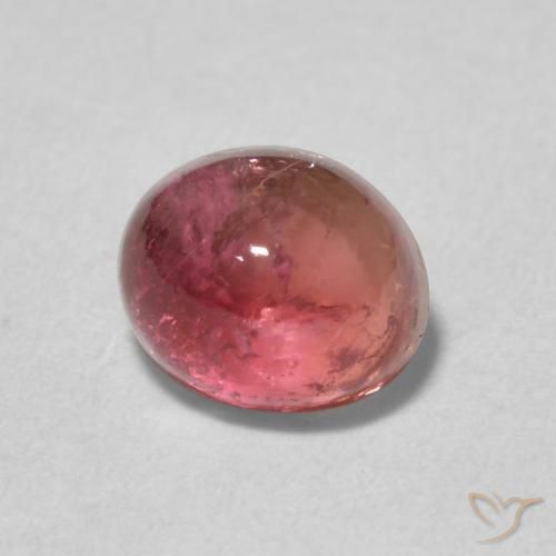 1.24 ct Pink Tourmaline Stone, Natural Tourmaline in Oval Cabochon Shape for Sale