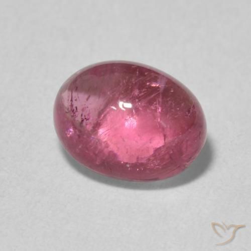 1.39 ct Red Tourmaline Stone, Natural Tourmaline in Oval Cabochon Shape for Sale