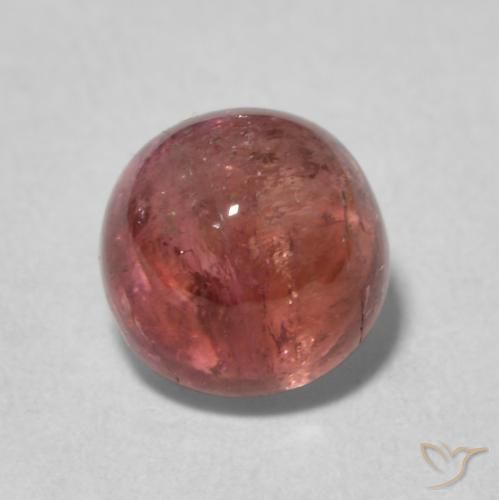 1.64 ct Pink Tourmaline Stone, Natural Tourmaline in Round Cabochon Shape for Sale