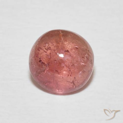 1.00 ct Pink Tourmaline Stone, Natural Tourmaline in Round Cabochon Shape for Sale