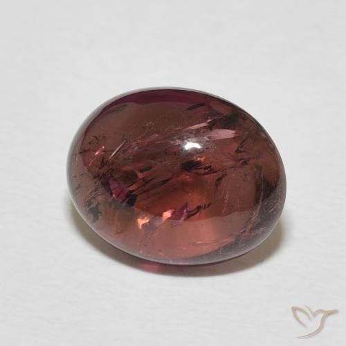 2.95 ct Red Tourmaline Stone, Natural Tourmaline in Oval Cabochon Shape for Sale