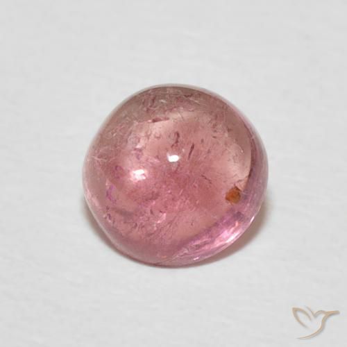 0.97 ct Pink Tourmaline Stone, Natural Tourmaline in Round Cabochon Shape for Sale