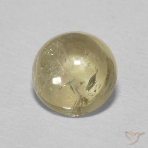 1.40 ct Yellow Tourmaline Stone, Natural Tourmaline in Round Cabochon Shape for Sale