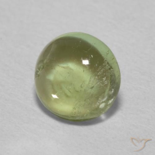 0.76 ct Green Tourmaline Stone, Natural Tourmaline in Round Cabochon Shape for Sale