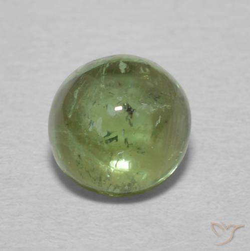 0.85ct Natural Pale Earth Green Tourmaline, Round, Transparent