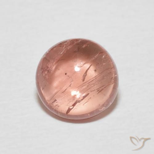 1.37ct Natural Orangish Pink Tourmaline, Round, Transparent