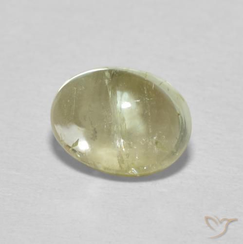 1.37 ct Green Tourmaline Stone, Natural Tourmaline in Oval Cabochon Shape for Sale